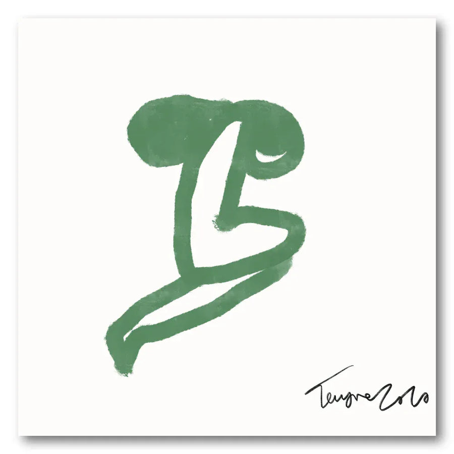 Abstract Green Figure Art Print