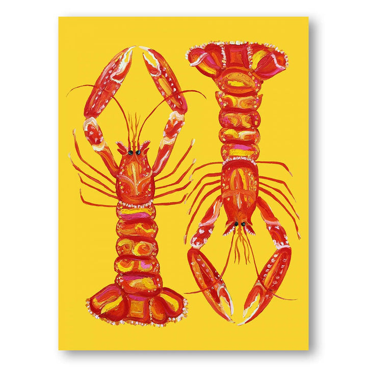 Langoustines On Yellow -  Art Print