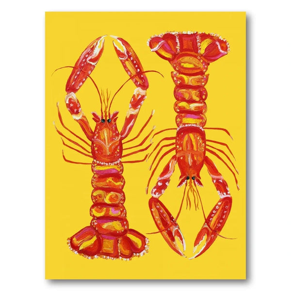 Langoustines on Vibrant Yellow Art Print