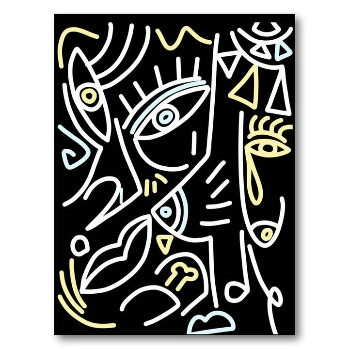 Geometric Midnight Whimsy Art Print