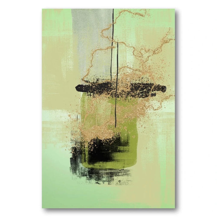 Abstract Green Gold Art Print