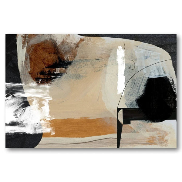 Abstract Earth Tones Ochre Void With White Gesture Art Print