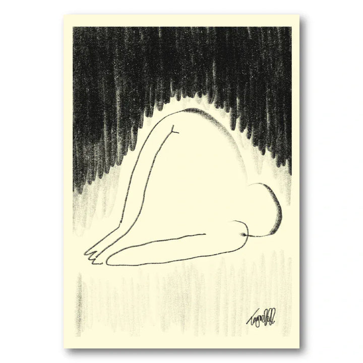 Curled Figure Minimalist Art Print