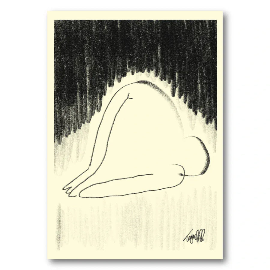 Curled Figure Minimalist Art Print