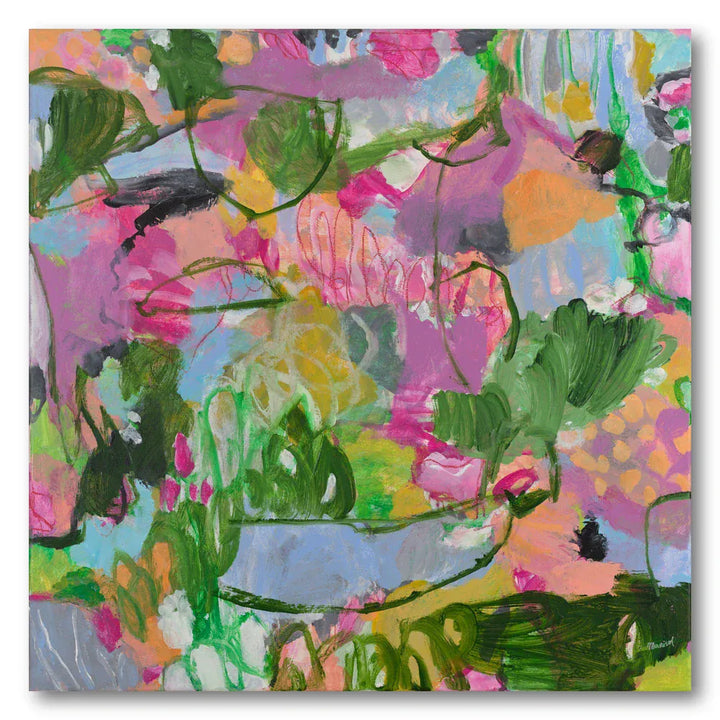 Vibrant Whimsical Garden Abstract Art Print