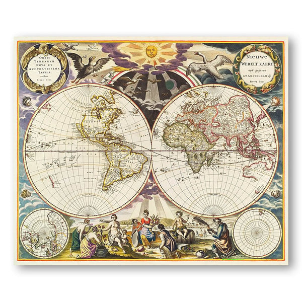 World Map by Samuel Augustus Mitchell Art Print