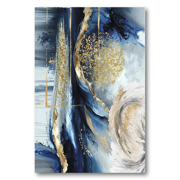Abstract Navy Marble Art Print