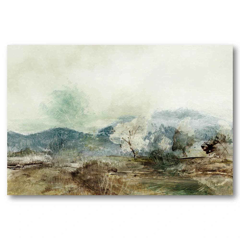 Spring Hills and Blossom Trees Art Print