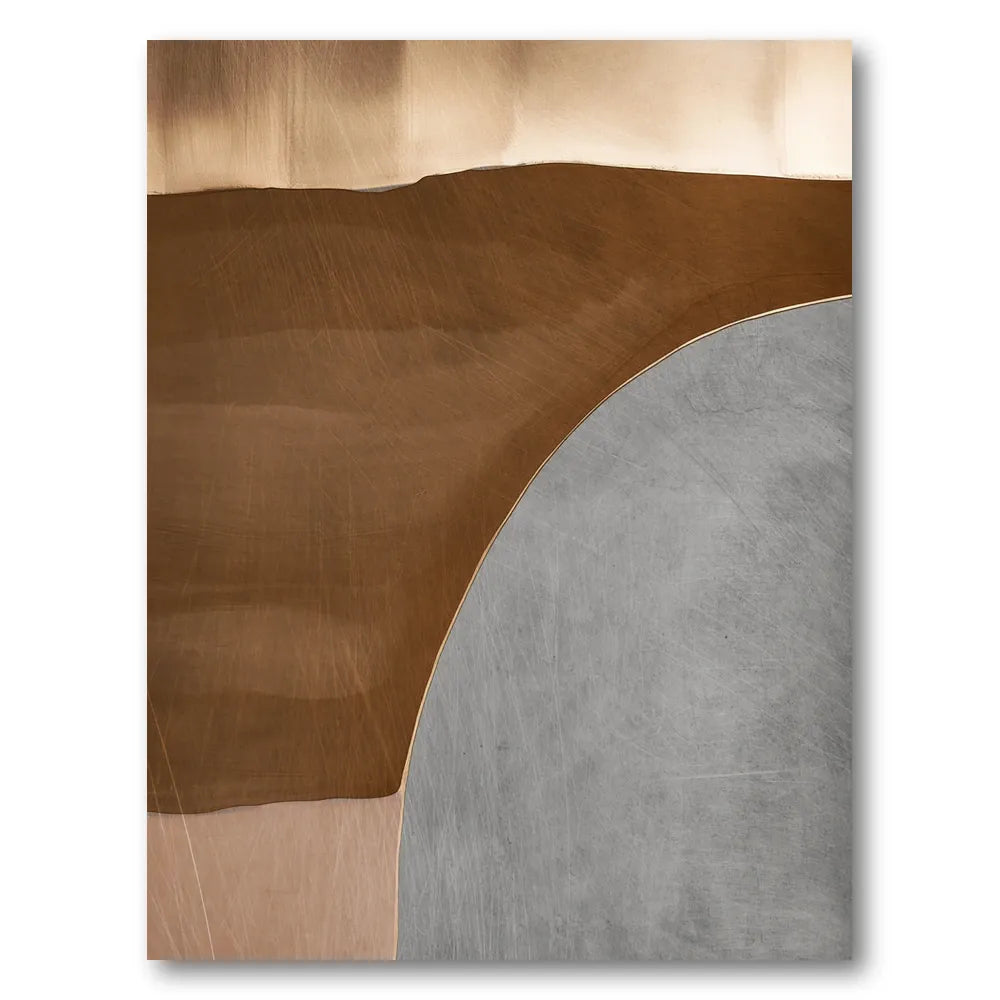 Metallic Curves Abstract Art Print