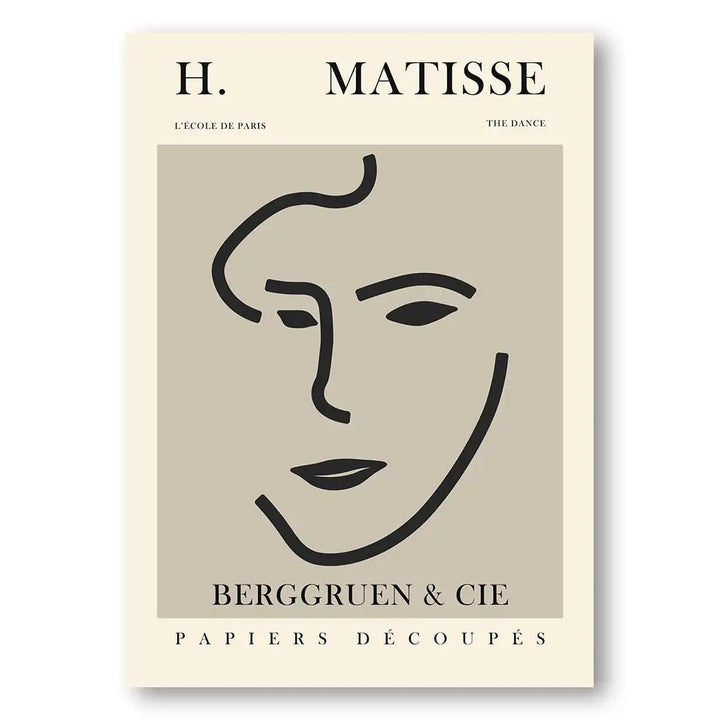 Mid-Century Modern Matisse Abstract Portrait Art Print