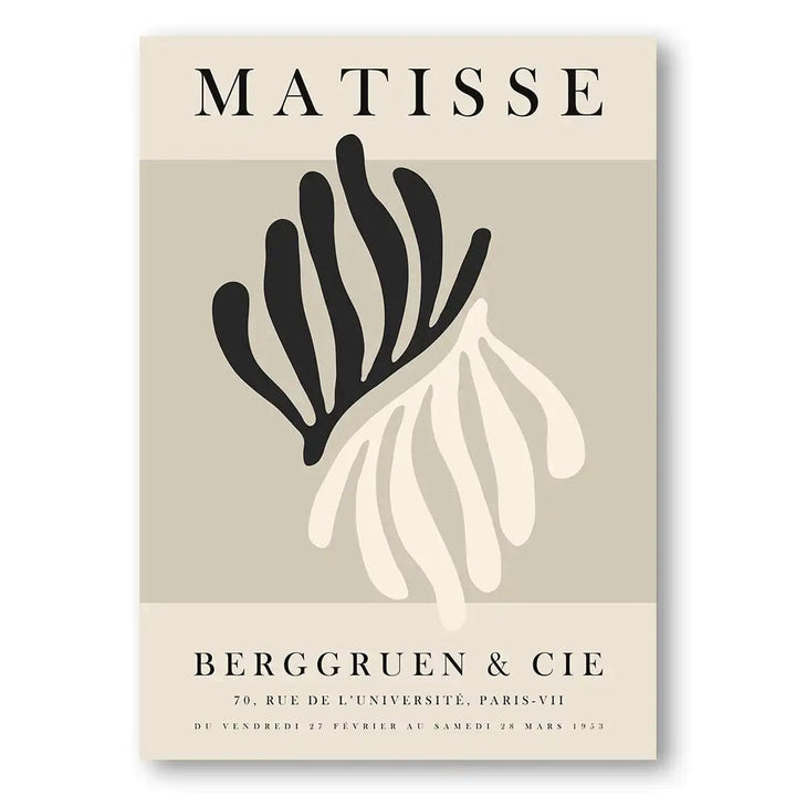 Mid-Century Modern Matisse Black & White Botanical Art Print