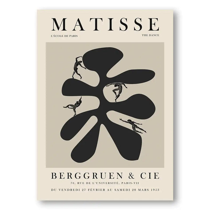 Mid-Century Modern Matisse Botanical Women Black Art Print