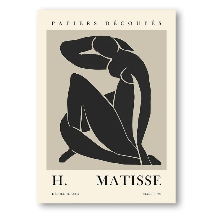 Mid-Century Modern Matisse Woman Black Art Print