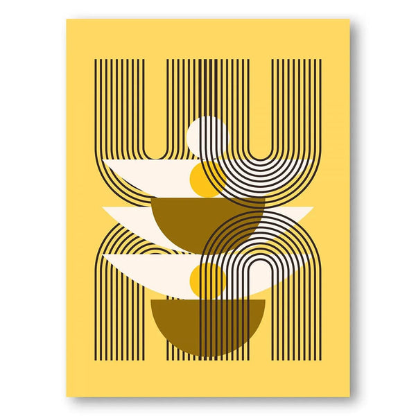 Mid Century Yellow Geometric Art Print