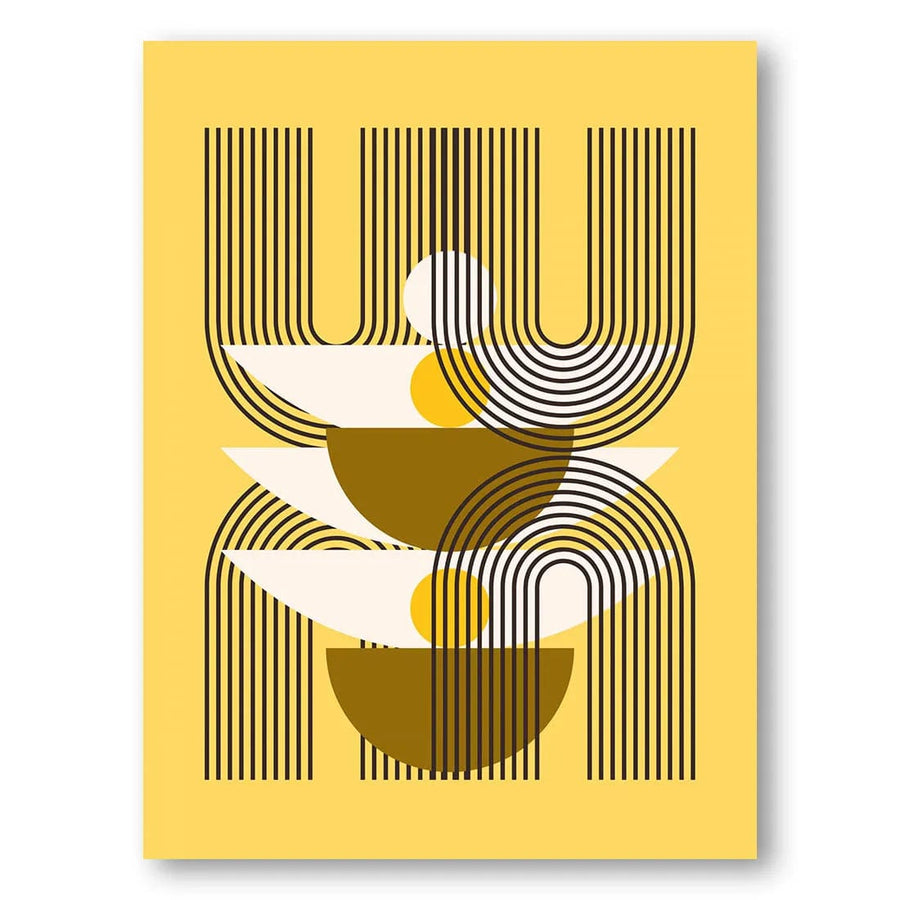 Mid Century Yellow Geometric Art Print