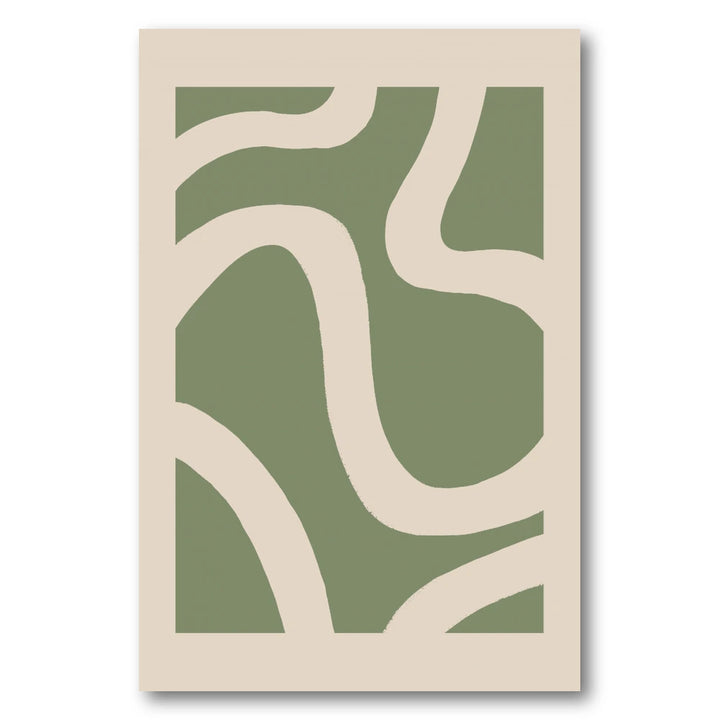 Minimal Green Waves Art Print