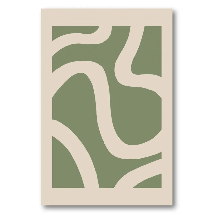 Minimal Green Waves Art Print