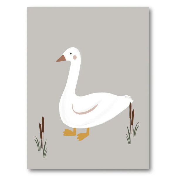 Minimalist White Goose Art Print