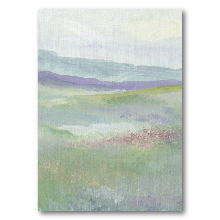 Misty Hillside Fields Art Print