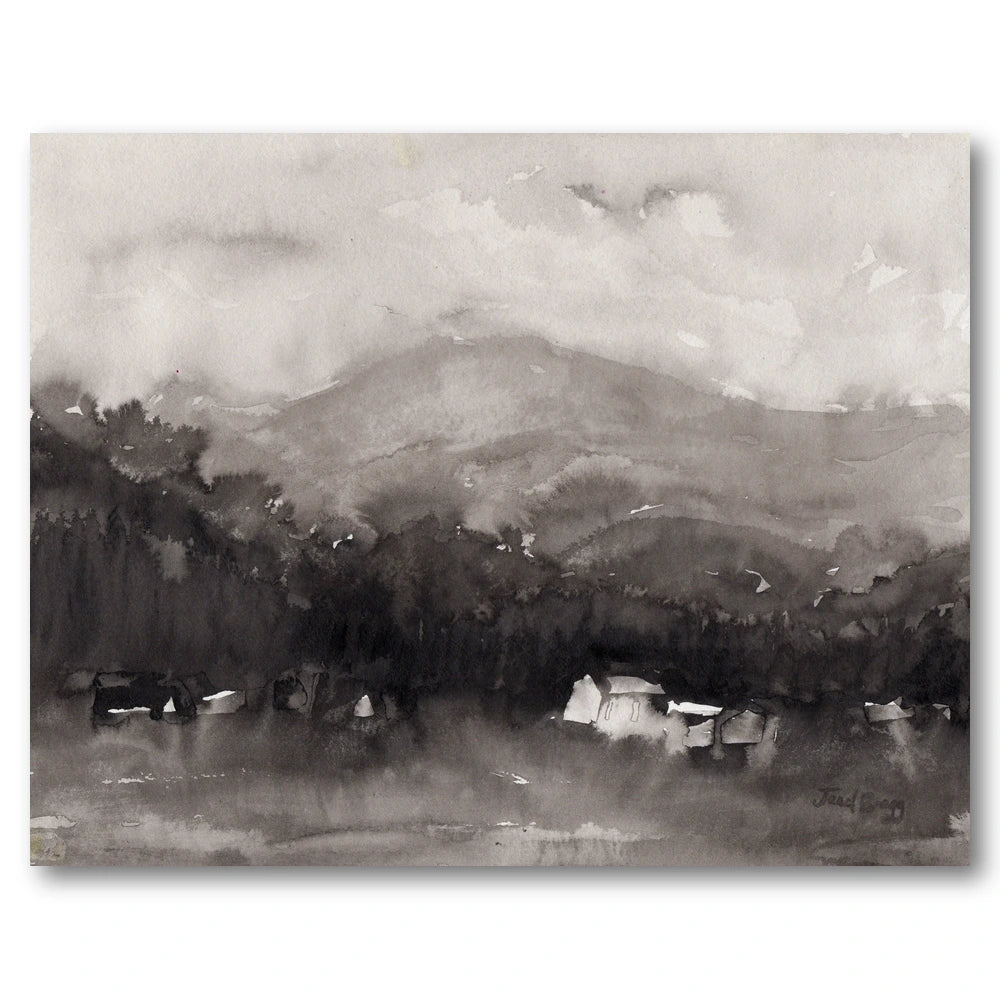 Misty Mountain Village Art Print