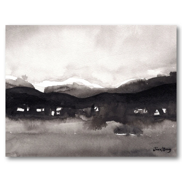 Misty Mountain Village II Art Print