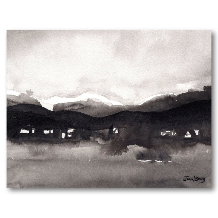 Misty Mountain Village II Art Print
