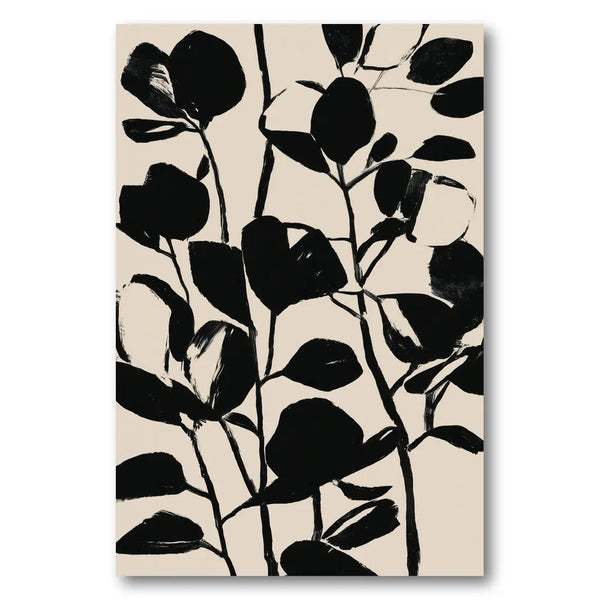 Modern Black Foliage Art Print