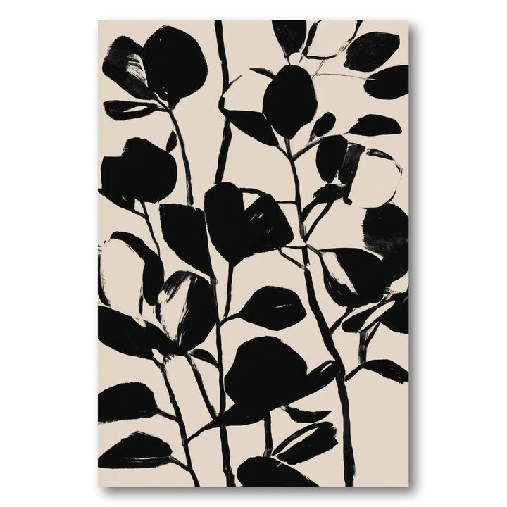 Modern Black Foliage Art Print