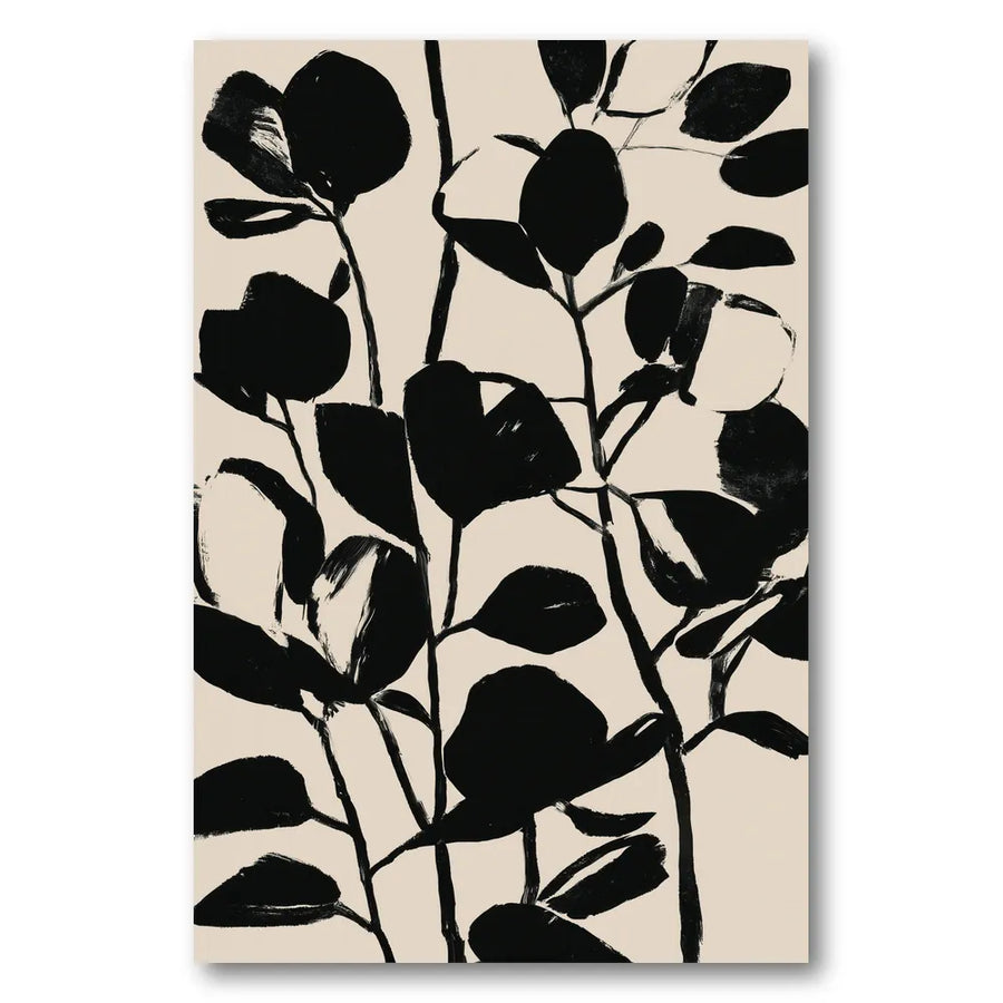 Modern Black Foliage Art Print