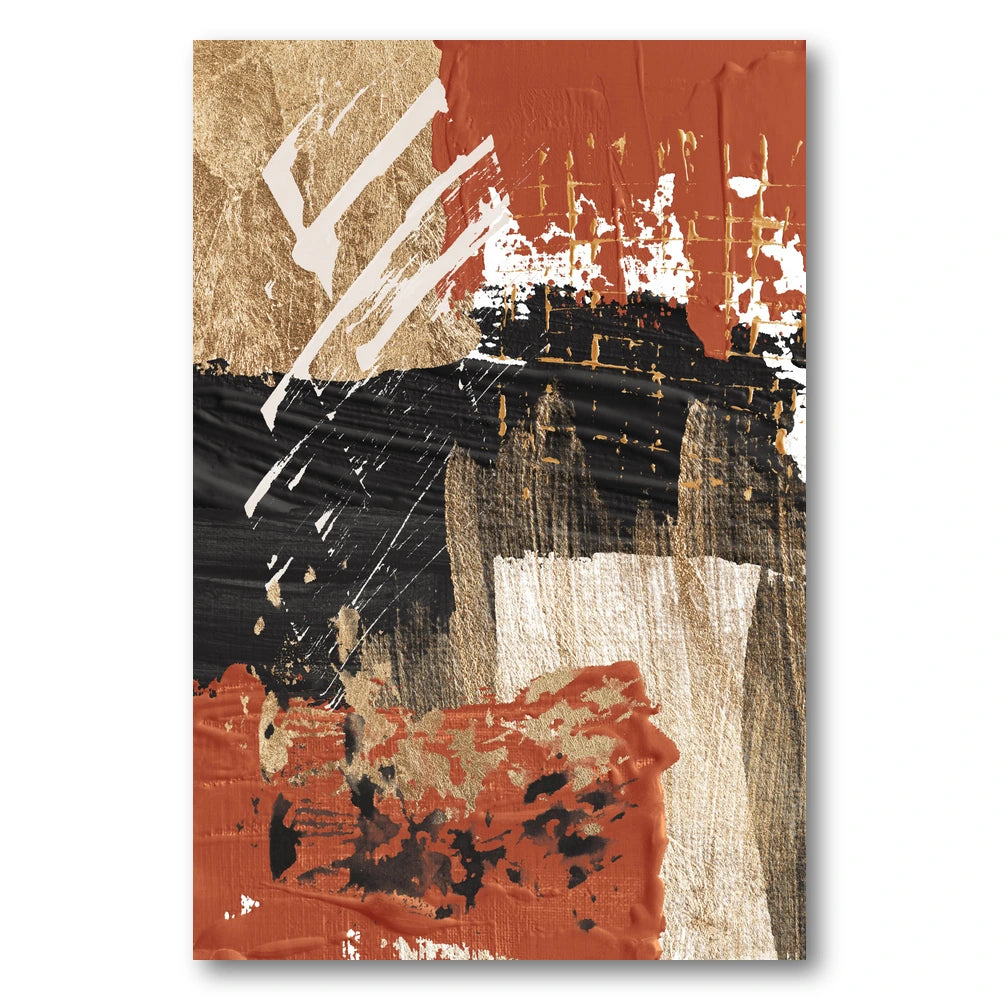 Modern Terracotta Gold Art Print