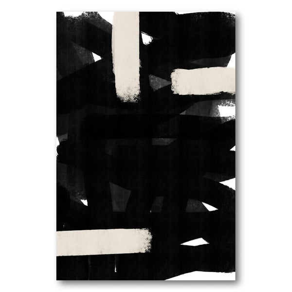 Monochrome Brushstrokes Art Print 1