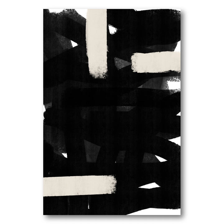 Monochrome Brushstrokes Art Print 1
