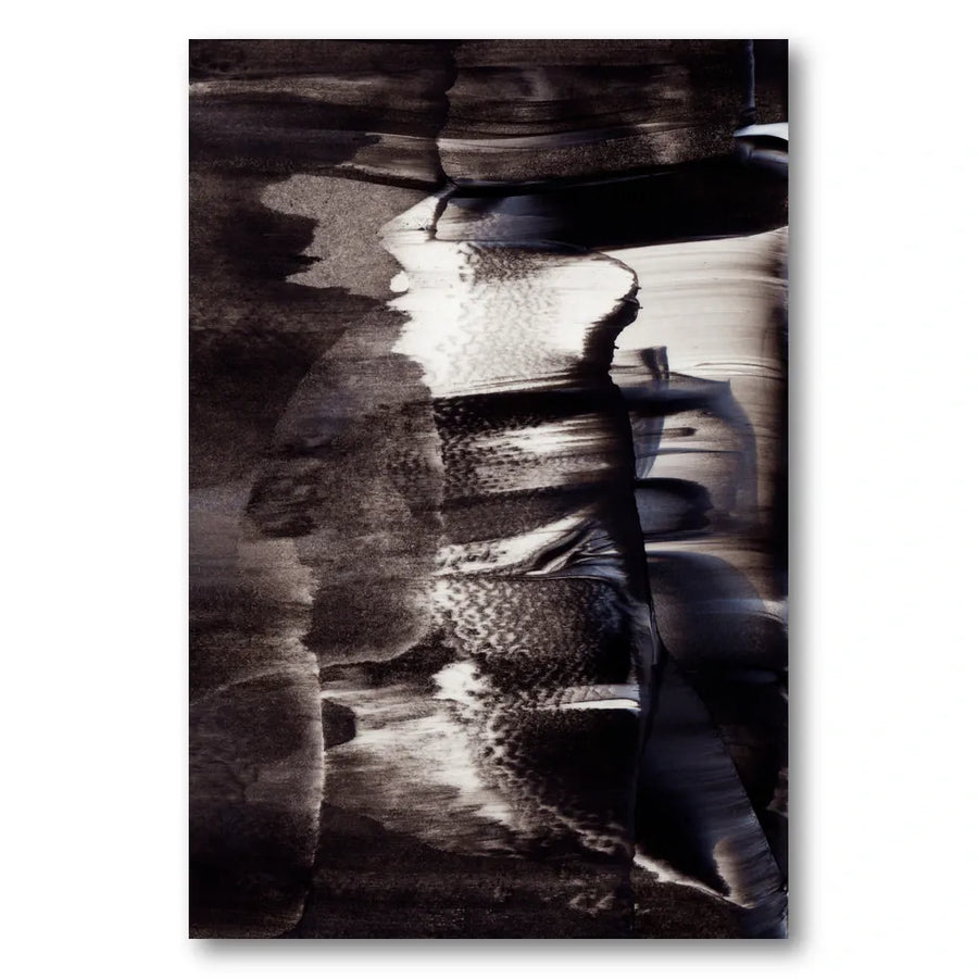 Monochrome Textures And Fluid Brushstrokes Art Print