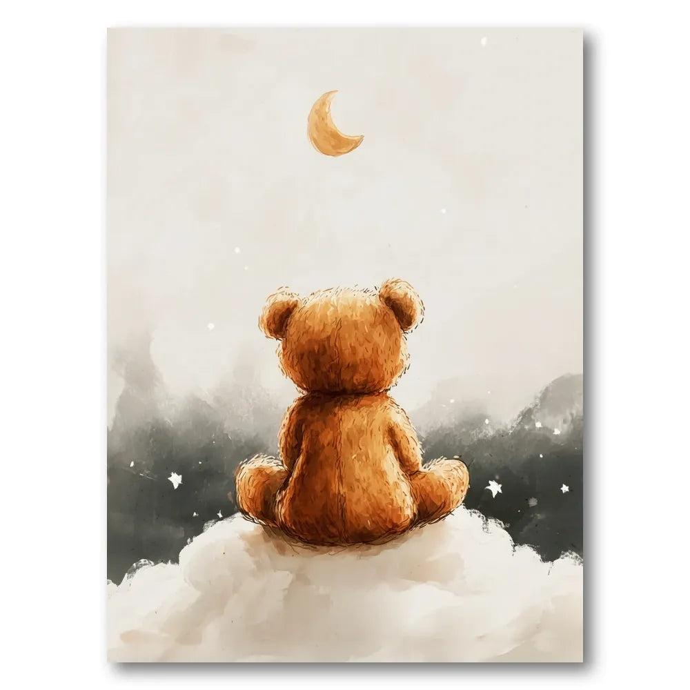 Moonlit Bear Dreams Art Print