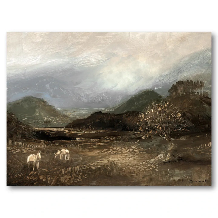 Moorland Ponies Art Print