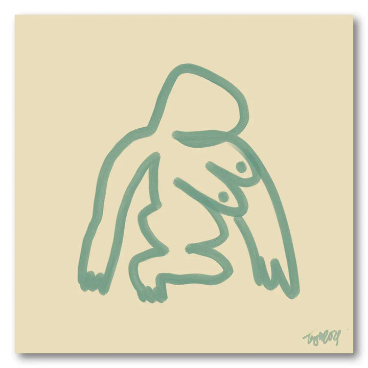 Abstract Green Figure Expression Art Print