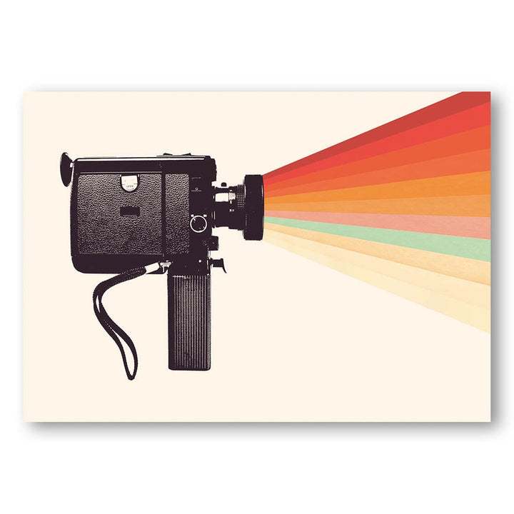 Movie Camera Rainbow -  Art Print