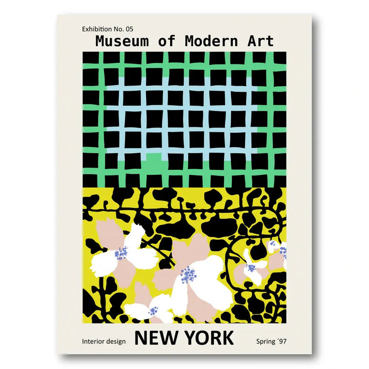 Geometric and Floral Abstract Art Print