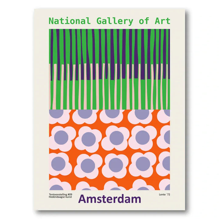 Colorful Floral and Stripes Art Print