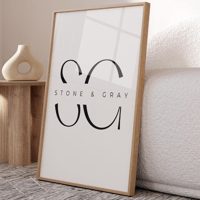 Monochromatic Geometric Study Wall Art Print