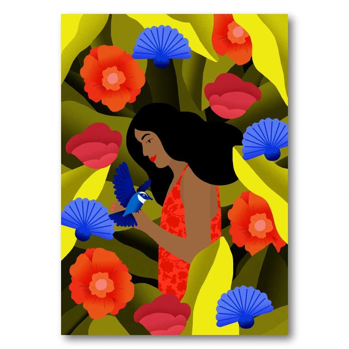 Harmonious Blossom Woman Art Print
