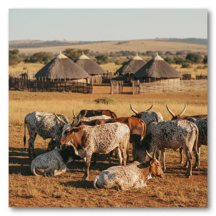 Nguni Cattle by Zulu Huts Art Print