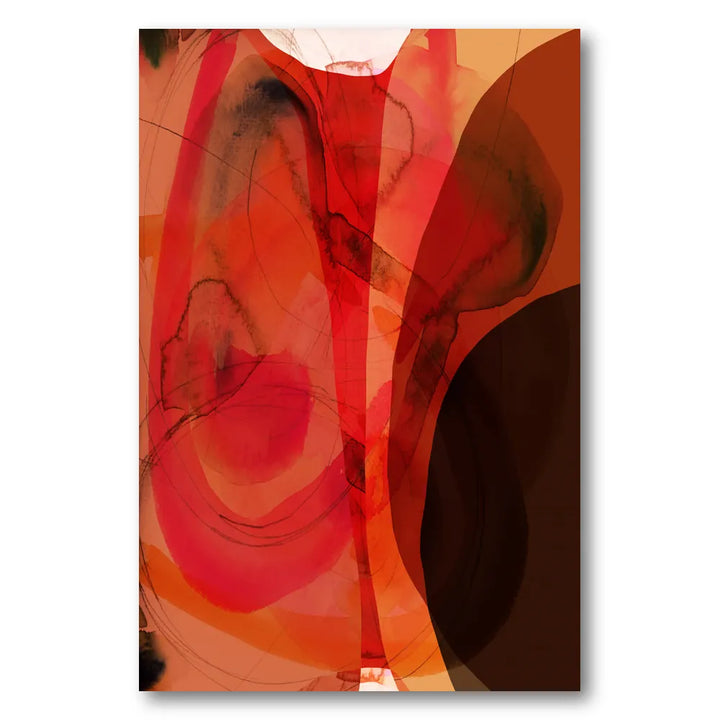 Orange Red Abstract Flow Art Print