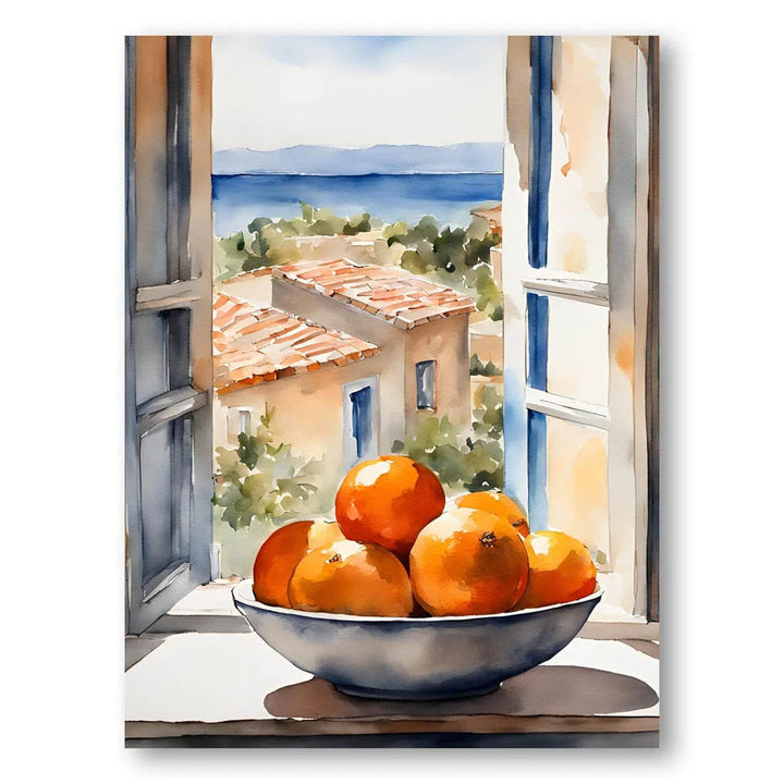 Oranges In Window Art Print