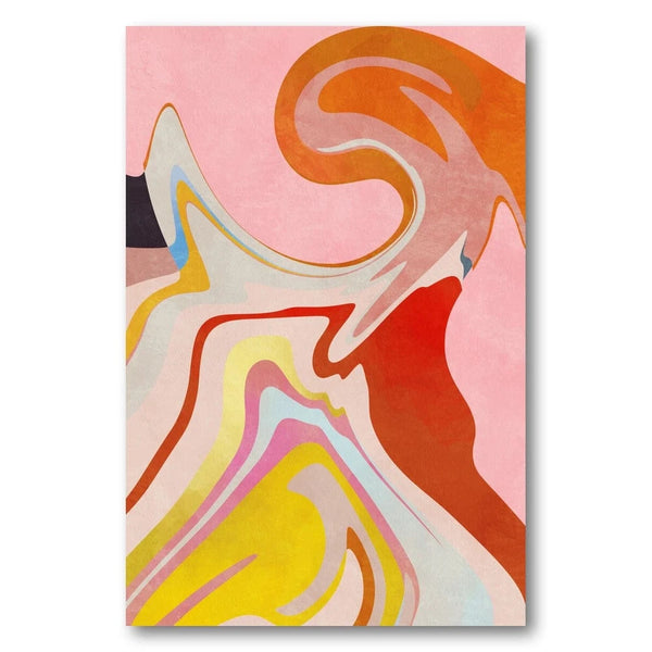 Organic Bauhaus Waved Nested Curves In Warm Hues Art Print