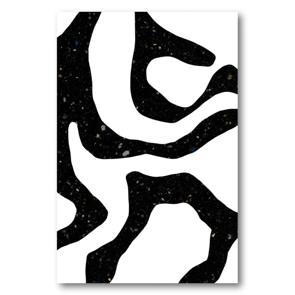 Organic Black Forms with Speckled Patterns Art Print