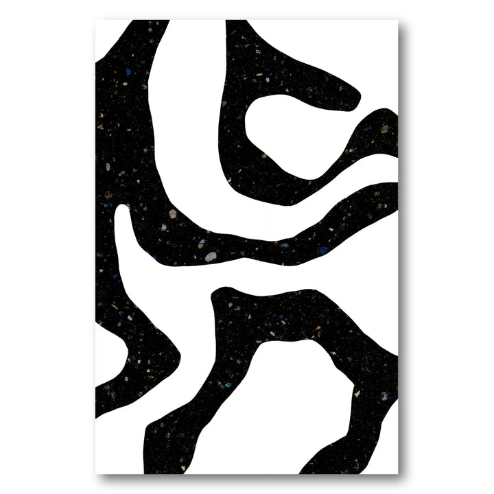 Organic Black Forms with Speckled Patterns Art Print