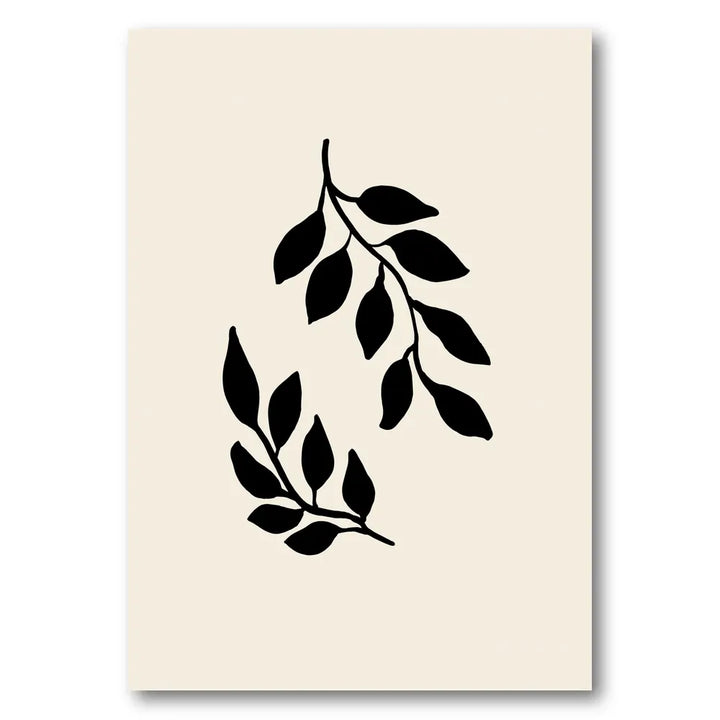 Organic Black Leaves Art Print