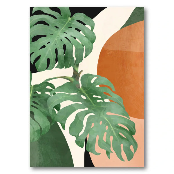 Organic Monstera Abstract Art Print