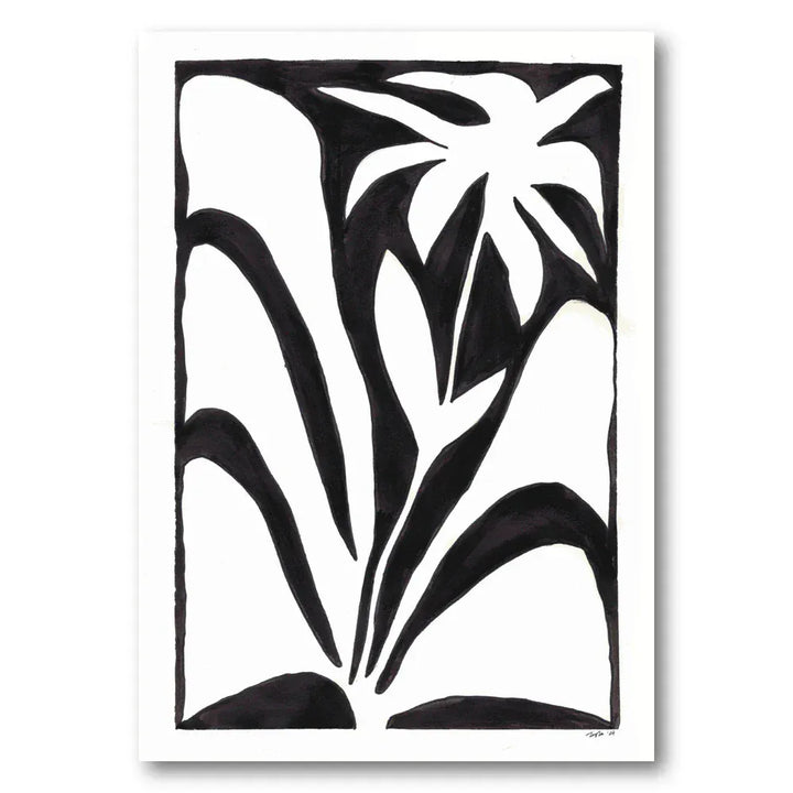 Bold Monochrome Botanical Art Print